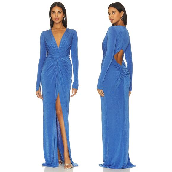 Katie May In A Mood Maxi Dress Ruched Twist Front Party Formal Prom Guest XS - Picture 1 of 12